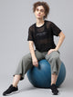 MKH Sheer Mesh Short Length T Shirt Womens Yoga Wear