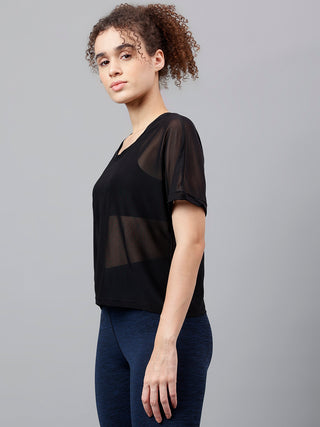 MKH Womens Mesh Crop T Shirt Trendy Workout Layer
