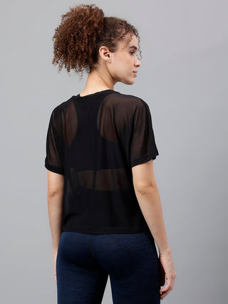 MKH Womens Mesh Crop T Shirt Trendy Workout Layer