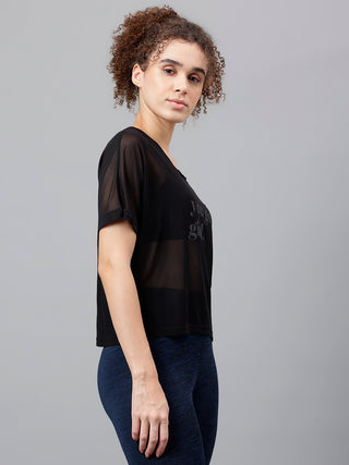 MKH Womens Mesh Crop T Shirt Trendy Workout Layer