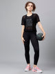 MKH Black Mesh Short Fit T Shirt Womens Athleisure