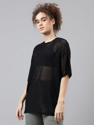 MKH Womens Oversized Sheer Mesh T Shirt For Gym