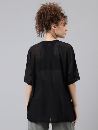 MKH Womens Oversized Sheer Mesh T Shirt For Gym