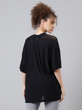 MKH Flowy Black Mesh T Shirt Womens Workout Layer