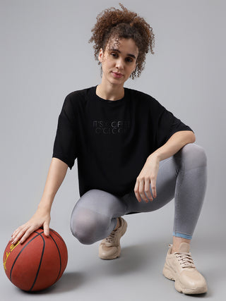 MKH Flowy Black Mesh T Shirt Womens Workout Layer