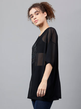 MKH Relaxed Fit Mesh T Shirt Womens Activewear