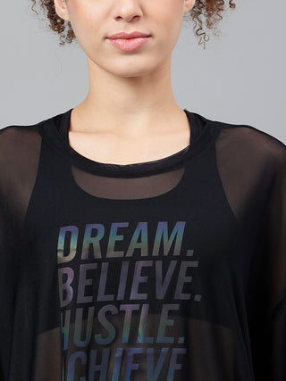 MKH Relaxed Fit Mesh T Shirt Womens Activewear