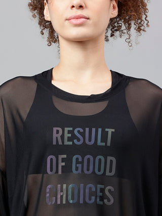 MKH Boxy Fit Mesh T Shirt Womens Sheer Active Top