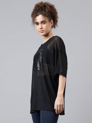 MKH Relaxed Oversized Mesh T Shirt Womens Yoga And Training
