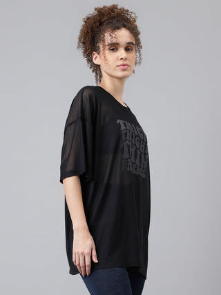 MKH Relaxed Oversized Mesh T Shirt Womens Yoga And Training