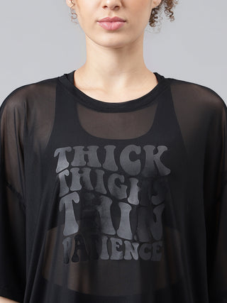 MKH Relaxed Oversized Mesh T Shirt Womens Yoga And Training