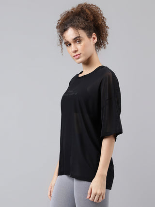 MKH Black Elevate Mesh Overlay Tee – Training Essential