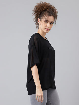 MKH Black Elevate Mesh Overlay Tee – Training Essential