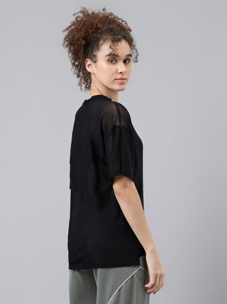 MKH Black LiteWave Oversized Mesh Top – Performance Series