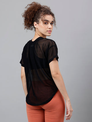 MKH Mesh Women Fitness Wear Gym T-Shirt
