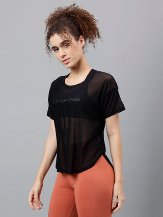 MKH Black Mesh Perfect Layering T-Shirt