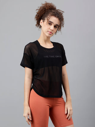 MKH Black Mesh Perfect Layering T-Shirt