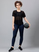 MKH Women’s Sheer Mesh Athleisure Style T-Shirt
