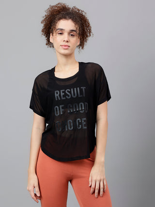 MKH Black Mesh Sports T-Shirt