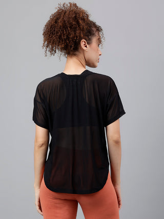 MKH Black Mesh Sports T-Shirt