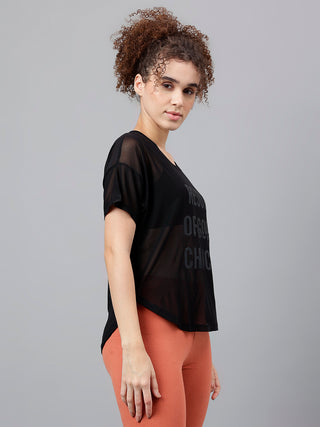 MKH Black Mesh Sports T-Shirt