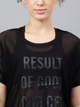 MKH Black Mesh Sports T-Shirt