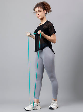 MKH Black Mesh Women Breathable Workout Layer T-Shirt