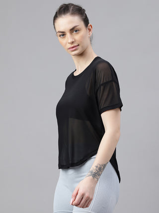 MKH Women Athleisure  Mesh T-Shirt