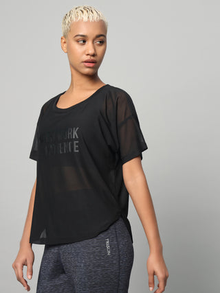 MKH Black Mesh Training, Running & Fitness T-Shirt