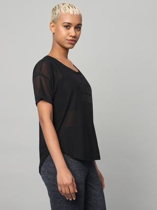MKH Black Mesh Training, Running & Fitness T-Shirt