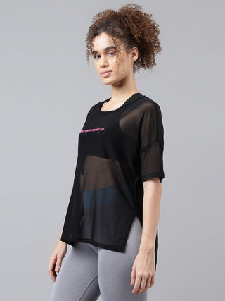 MKH PowerMove Training Tee – Breathable Black Mesh Edition