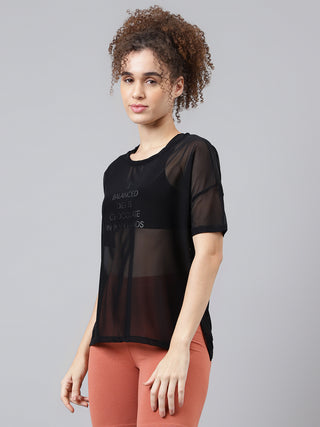 MKH Black CoreMotion Active Tee – Sheer Panel Detail