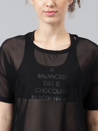 MKH Black CoreMotion Active Tee – Sheer Panel Detail