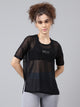 MKH SwiftDry Mesh Tee – Side Slit Black Activewear