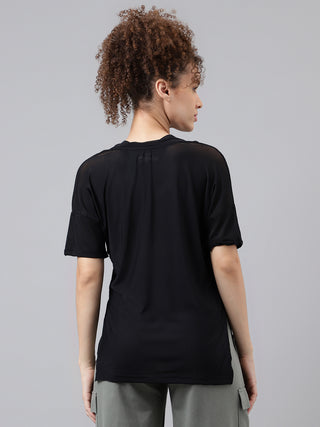 MKH Black StrideFlex Workout Tee – Breathable Everyday Fit