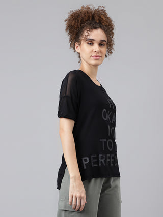 MKH Black StrideFlex Workout Tee – Breathable Everyday Fit