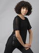 MKH Black FlexLite Mesh Tee – Side Slit Active Fit