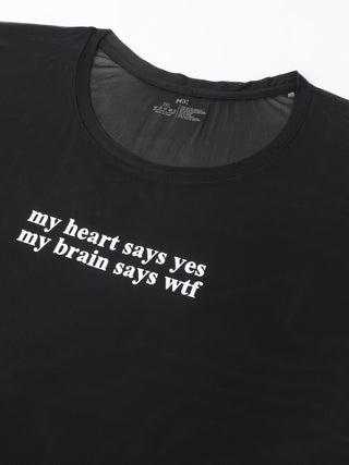 MKH Plus Size Sportswear Breathable Mesh Black Active T-Shirt