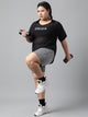 MKH Plus Size Sportswear Breathable Mesh Black Active T-Shirt
