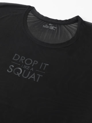 MKH Curve Friendly Black Mesh T-Shirt Plus Size Women Workout
