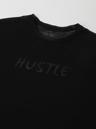 MKH Black Oversized Mesh Womens Breathable Workout T-Shirt