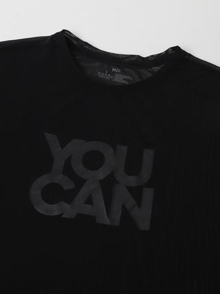 MKH Black Oversized Mesh T-Shirt Womens Streetwear Active Style