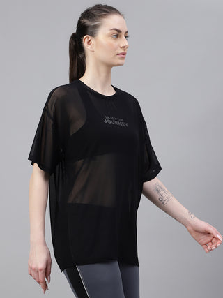 MKH Sheer Oversized Mesh T Shirt Womens Sporty Fashion