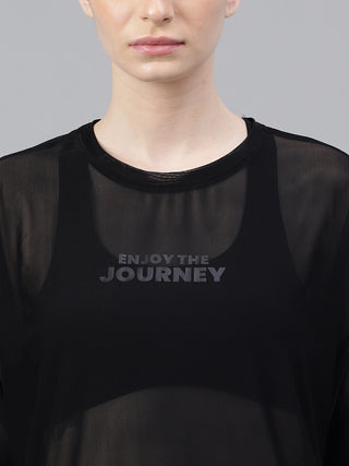MKH Sheer Oversized Mesh T Shirt Womens Sporty Fashion