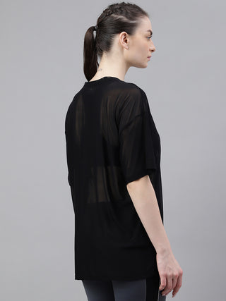 MKH Womens Relaxed Oversized Mesh T Shirt For Layering