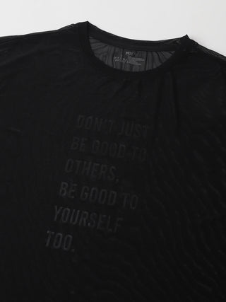 MKH Womens Black Mesh T-Shirt Oversized Workout Fit
