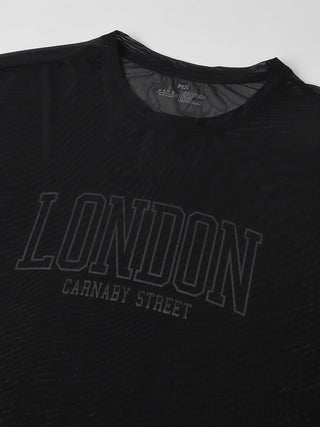 MKH Black Mesh Oversized T-Shirt Womens Lightweight Athleisure Wear
