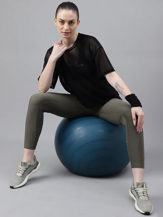 MKH Black AeroLite Mesh T-Shirt for Women