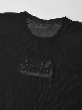 MKH MotionFlow Black Oversized Mesh T-Shirt for Women