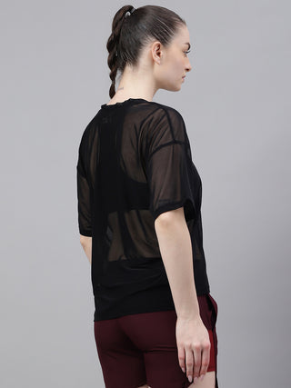 MKH Black AirFlex Training Mesh T-Shirt for Women